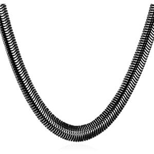 U7 Cuban Link Chain for Men Women Stainless Steel Curb Necklace, 7/9/12/15 MM Chunky Chain Silver/Gold/Black Mens Hip Hop Jewelry 18”-30”(j. 8mm-black)