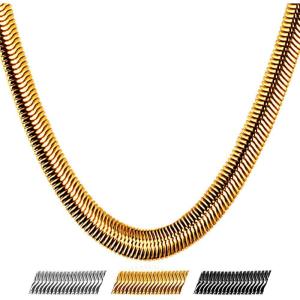 U7 Cuban Link Chain for Men Women Stainless Steel Curb Necklace, 7/9/12/15 MM Chunky Chain Silver/Gold/Black Mens Hip Hop Jewelry 18”-30”(k. 8mm-gold)