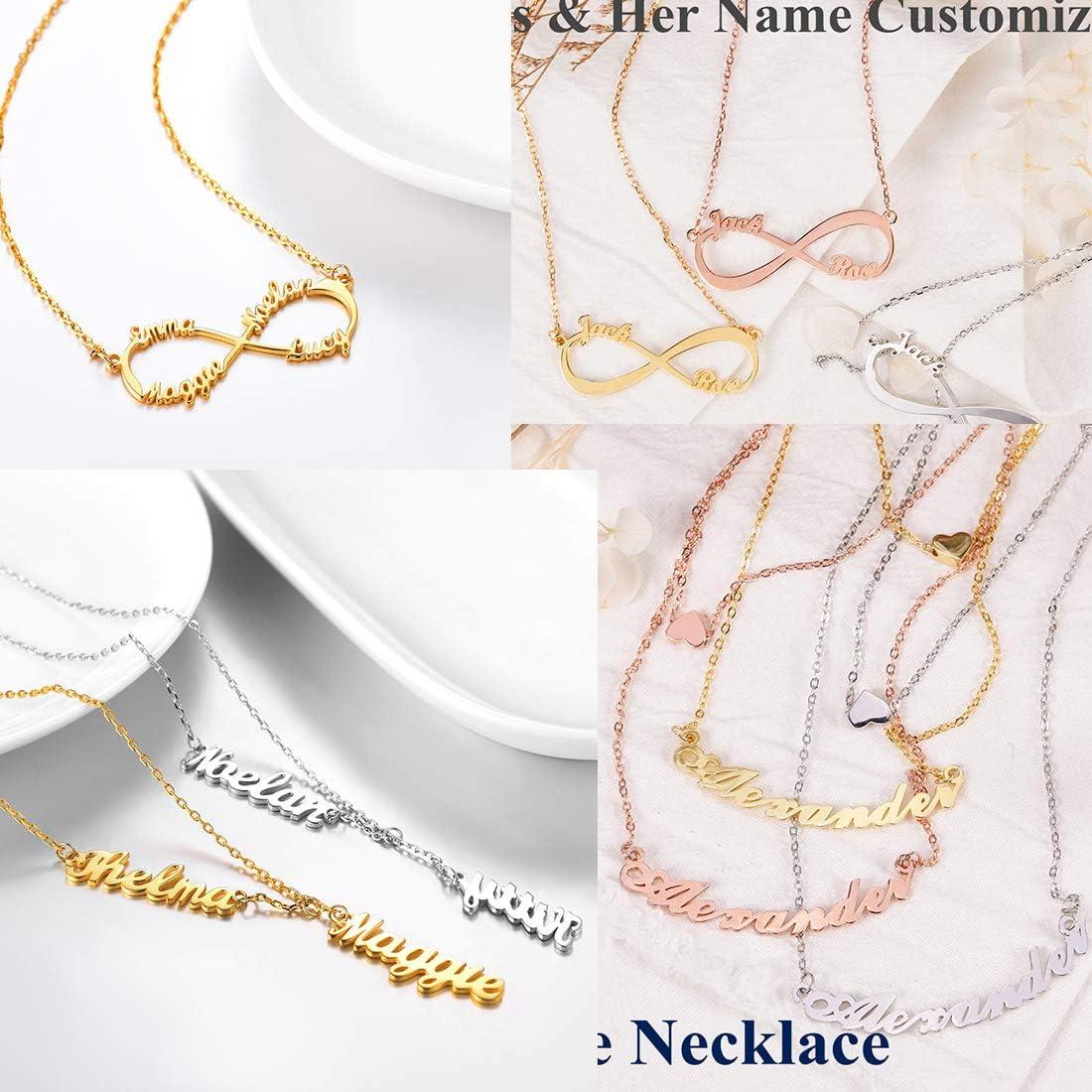 imageU7 MotherGrandma Necklace with 15 Names ampamp Simulated Birthstones Personalized Family Pendant 925 Sterling Silver or 18K Gold Plated Birthday Jewelry Gift for Women Girls Lover