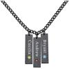 U7 Personalized Mothers Necklace with 1-8 Children Name Simulated Birthstones, Stainless Steel 18K Gold Plated Tree of Life Pendant/Disc Bar/Feet Necklaces for Grandma(Bar&Birthstone/Black)