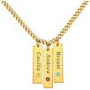 U7 Personalized Mothers Necklace with 1-8 Children Name Simulated Birthstones, Stainless Steel 18K Gold Plated Tree of Life Pendant/Disc Bar/Feet Necklaces for Grandma(Bar&Birthstone/Gold)