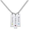 U7 Personalized Mothers Necklace with 1-8 Children Name Simulated Birthstones, Stainless Steel 18K Gold Plated Tree of Life Pendant/Disc Bar/Feet Necklaces for Grandma(Bar&Birthstone/Stainless)