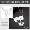U7 Sterling Silver Best Friend Necklaces Custom Friendship/Couple/Family Jewelry Split Heart Puzzle Pendant for 2/3/4 BFF Gift