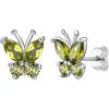 imageSILVERCUTE 925 Sterling Silver Butterfly Earrings for WomenButterfly Birthstone Stud EarringEar CuffsHypoallergenic Birthday Earrings for Women08AugustPeridotStud