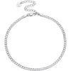 U7 Diamond Cut Cuban Link Chain Anklets Sterling Silver Ankle Bracelets for Women, 3mm Wide, 22-27cm Long