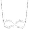 U7 Mother/Grandma Necklace with 1-5 Names & Simulated Birthstones Personalized Family Pendant 925 Sterling Silver or 18K Gold Plated Birthday Jewelry Gift for Women Girls Lover