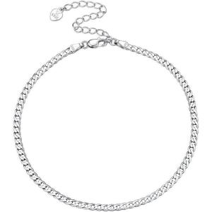U7 Diamond Cut Cuban Link Chain Anklets Sterling Silver Ankle Bracelets for Women, 3mm Wide, 22-27cm Long