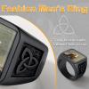 U7 Custom Picture & Text Engraved Ring Stainless Steel 18K Gold Plated Wedding Engagement Heart/Round/Shield/Square Signet Rings Personalized Memory Photo Inside, Gift for Men Women(A4-Square Celtic Knot-Black)