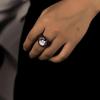 U7 Custom Picture & Text Engraved Ring Stainless Steel 18K Gold Plated Wedding Engagement Heart/Round/Shield/Square Signet Rings Personalized Memory Photo Inside, Gift for Men Women(B1-Round-Black)