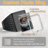 U7 Custom Picture & Text Engraved Ring Stainless Steel 18K Gold Plated Wedding Engagement Heart/Round/Shield/Square Signet Rings Personalized Memory Photo Inside, Gift for Men Women(A5-Square Dot-Black)