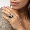 U7 Custom Picture & Text Engraved Ring Stainless Steel 18K Gold Plated Wedding Engagement Heart/Round/Shield/Square Signet Rings Personalized Memory Photo Inside, Gift for Men Women(D-Shield-Black)
