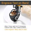 U7 Custom Picture & Text Engraved Ring Stainless Steel 18K Gold Plated Wedding Engagement Heart/Round/Shield/Square Signet Rings Personalized Memory Photo Inside, Gift for Men Women(C-Heart-Black)