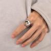 U7 Custom Picture & Text Engraved Ring Stainless Steel 18K Gold Plated Wedding Engagement Heart/Round/Shield/Square Signet Rings Personalized Memory Photo Inside, Gift for Men Women(D-Shield-Stainless Steel)