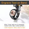 U7 Custom Picture & Text Engraved Ring Stainless Steel 18K Gold Plated Wedding Engagement Heart/Round/Shield/Square Signet Rings Personalized Memory Photo Inside, Gift for Men Women(B1-Round-Black)