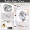 U7 Custom Picture & Text Engraved Ring Stainless Steel 18K Gold Plated Wedding Engagement Heart/Round/Shield/Square Signet Rings Personalized Memory Photo Inside, Gift for Men Women(C-Heart-Stainless Steel)