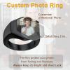 U7 Custom Picture & Text Engraved Ring Stainless Steel 18K Gold Plated Wedding Engagement Heart/Round/Shield/Square Signet Rings Personalized Memory Photo Inside, Gift for Men Women(E-Hexagon-Black)