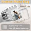 U7 Custom Picture & Text Engraved Ring Stainless Steel 18K Gold Plated Wedding Engagement Heart/Round/Shield/Square Signet Rings Personalized Memory Photo Inside, Gift for Men Women(A4-Square Celtic Knot-Stainless Steel)