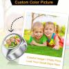 U7 Custom Picture & Text Engraved Ring Stainless Steel 18K Gold Plated Wedding Engagement Heart/Round/Shield/Square Signet Rings Personalized Memory Photo Inside, Gift for Men Women(B1-Round-Stainless Steel)