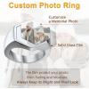 U7 Custom Picture & Text Engraved Ring Stainless Steel 18K Gold Plated Wedding Engagement Heart/Round/Shield/Square Signet Rings Personalized Memory Photo Inside, Gift for Men Women(E-Hexagon-Stainless Steel)
