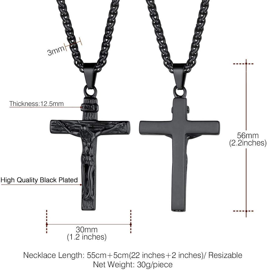 imageUrn Necklace for AshesCustomized Stainless Steel or 18K Gold Plated Cremation Jewelry Memorial Keepsake Urn Lockets Pendant for Men Women Waterproof amp Gift PackedCrucifixBlackBlank