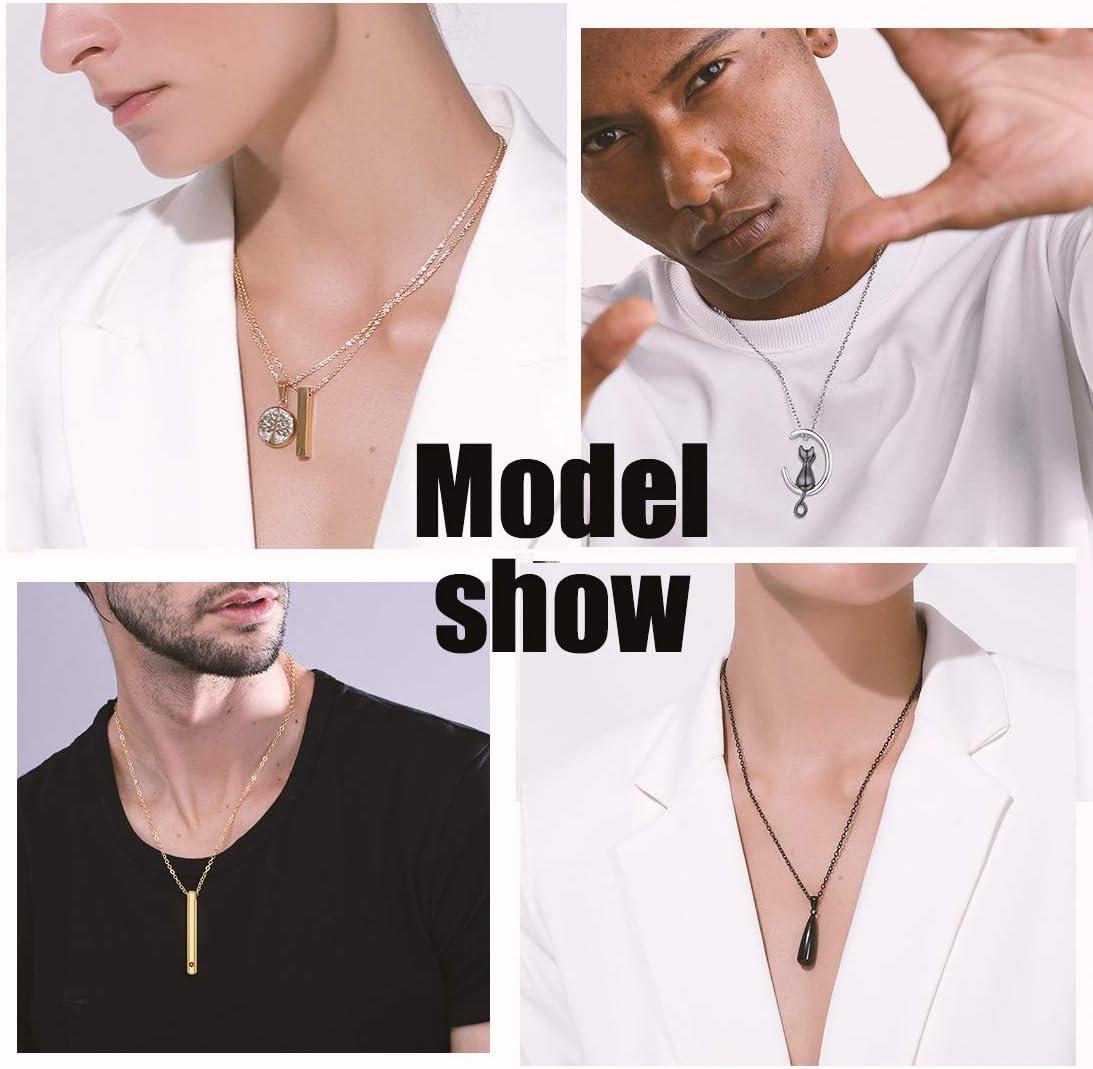 imageUrn Necklace for AshesCustomized Stainless Steel or 18K Gold Plated Cremation Jewelry Memorial Keepsake Urn Lockets Pendant for Men Women Waterproof amp Gift PackedMoon Catblackblank