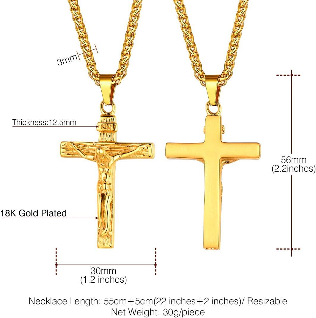 imageUrn Necklace for AshesCustomized Stainless Steel or 18K Gold Plated Cremation Jewelry Memorial Keepsake Urn Lockets Pendant for Men Women Waterproof amp Gift PackedCrucifixGoldBlank