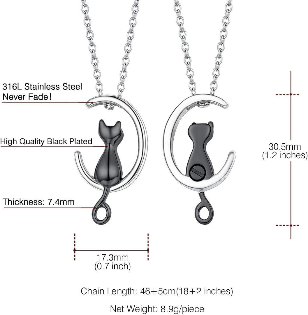 imageUrn Necklace for AshesCustomized Stainless Steel or 18K Gold Plated Cremation Jewelry Memorial Keepsake Urn Lockets Pendant for Men Women Waterproof amp Gift PackedMoon Catblackblank