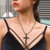 Urn Necklace for Ashes,Customized Stainless Steel or 18K Gold Plated Cremation Jewelry Memorial Keepsake Urn Lockets Pendant for Men Women -Waterproof & Gift Packed(Crucifix-Black(Blank))