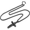 Urn Necklace for Ashes,Customized Stainless Steel or 18K Gold Plated Cremation Jewelry Memorial Keepsake Urn Lockets Pendant for Men Women -Waterproof & Gift Packed(Crucifix-Black(Blank))