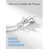 SILVERCUTE Cat Necklaces for Cat Lovers Sterling Silver Womens Jewelry S925 Kitten Pendant Cat Collarbone Necklace(Full cat)