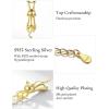 SILVERCUTE Cat Necklaces for Cat Lovers Sterling Silver Womens Jewelry S925 Kitten Pendant Cat Collarbone Necklace(Full cat gold plated)