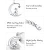 SILVERCUTE Cat Necklaces for Cat Lovers Sterling Silver Womens Jewelry S925 Kitten Pendant Cat Collarbone Necklace(Moon cat)