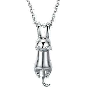 SILVERCUTE Cat Necklaces for Cat Lovers Sterling Silver Womens Jewelry S925 Kitten Pendant Cat Collarbone Necklace(Full cat)