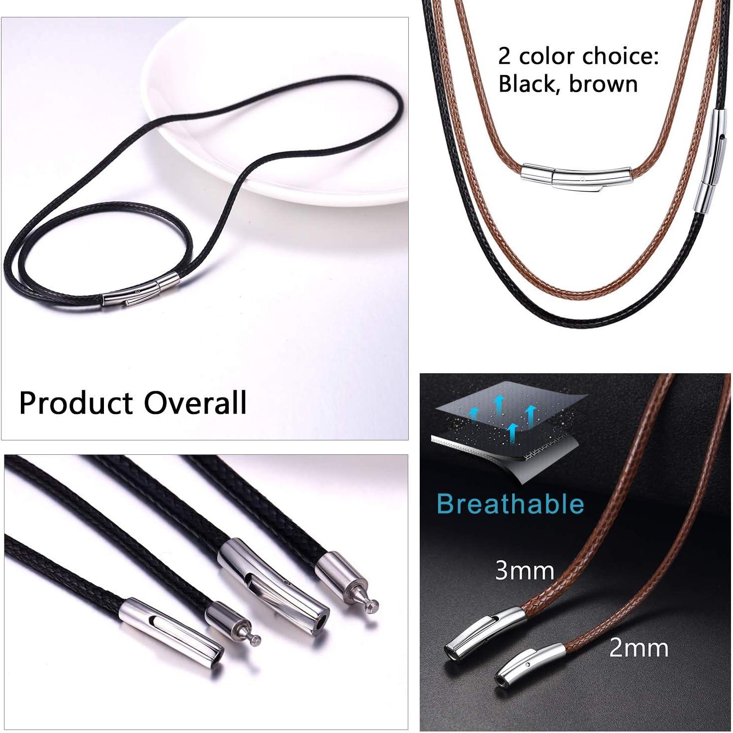 imageU7 Stainless Steel Cross Necklace for Women Men 18K Gold Plated Crucifix Cross Pendant Necklaces with Leather RopeCCrucifix Steel Leather Chain22