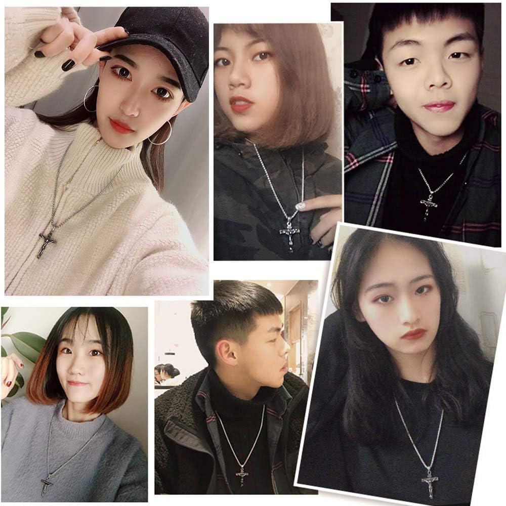 imageU7 Stainless Steel Cross Necklace for Women Men 18K Gold Plated Crucifix Cross Pendant Necklaces with Leather RopeCCrucifix Steel Leather Chain26