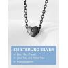 SILVERCUTE Tiny Initial Necklaces 925 Sterling Silver Letter A-Z Letter Pendant for Women Lovers Heart Choker Necklace 16″+2″(A-Black)