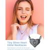SILVERCUTE Tiny Initial Necklaces 925 Sterling Silver Letter A-Z Letter Pendant for Women Lovers Heart Choker Necklace 16″+2″(C-Black)