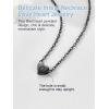SILVERCUTE Tiny Initial Necklaces 925 Sterling Silver Letter A-Z Letter Pendant for Women Lovers Heart Choker Necklace 16″+2″(C-Black)