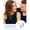 SILVERCUTE Tiny Initial Necklaces 925 Sterling Silver Letter A-Z Letter Pendant for Women Lovers Heart Choker Necklace 16″+2″(D-925 Silver)