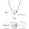 SILVERCUTE Tiny Initial Necklaces 925 Sterling Silver Letter A-Z Letter Pendant for Women Lovers Heart Choker Necklace 16″+2″(H-925 Silver)