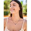 SILVERCUTE Tiny Initial Necklaces 925 Sterling Silver Letter A-Z Letter Pendant for Women Lovers Heart Choker Necklace 16″+2″(H-Black)