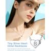 SILVERCUTE Tiny Initial Necklaces 925 Sterling Silver Letter A-Z Letter Pendant for Women Lovers Heart Choker Necklace 16″+2″(O-925 Silver)