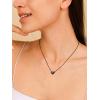 SILVERCUTE Tiny Initial Necklaces 925 Sterling Silver Letter A-Z Letter Pendant for Women Lovers Heart Choker Necklace 16″+2″(S-Black)