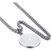 U7 Stainless Steel Cross Necklace for Women Men 18K Gold Plated Crucifix Cross Pendant Necklaces with Leather Rope(A.Cross Medal-Steel)
