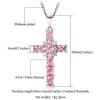 U7 Stainless Steel Cross Necklace for Women Men 18K Gold Plated Crucifix Cross Pendant Necklaces with Leather Rope(B.Latin Cross-Pink & Platinum)