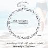 Flower/Herringbone Chain/Figaro/Cuban Link/Initial Anklets Sterling Silver Ankle Bracelet Resizable Barefoot Jewelry for Women(Figaro Chain)