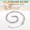 Flower/Herringbone Chain/Figaro/Cuban Link/Initial Anklets Sterling Silver Ankle Bracelet Resizable Barefoot Jewelry for Women(Figaro Chain)