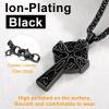 Cremation Necklace for Ashes Ion Plating Black Metal Irish Knot Celtic Cross Pendant Solid Keepsake Necklace for Urn Ashes Grandma/Dad/Husband/Lover