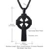 U7 Stainless Steel/Black/18K Gold Plated Celtic Cross Pendant Necklaces for Men Women(Black)