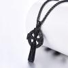 U7 Stainless Steel/Black/18K Gold Plated Celtic Cross Pendant Necklaces for Men Women(Black)